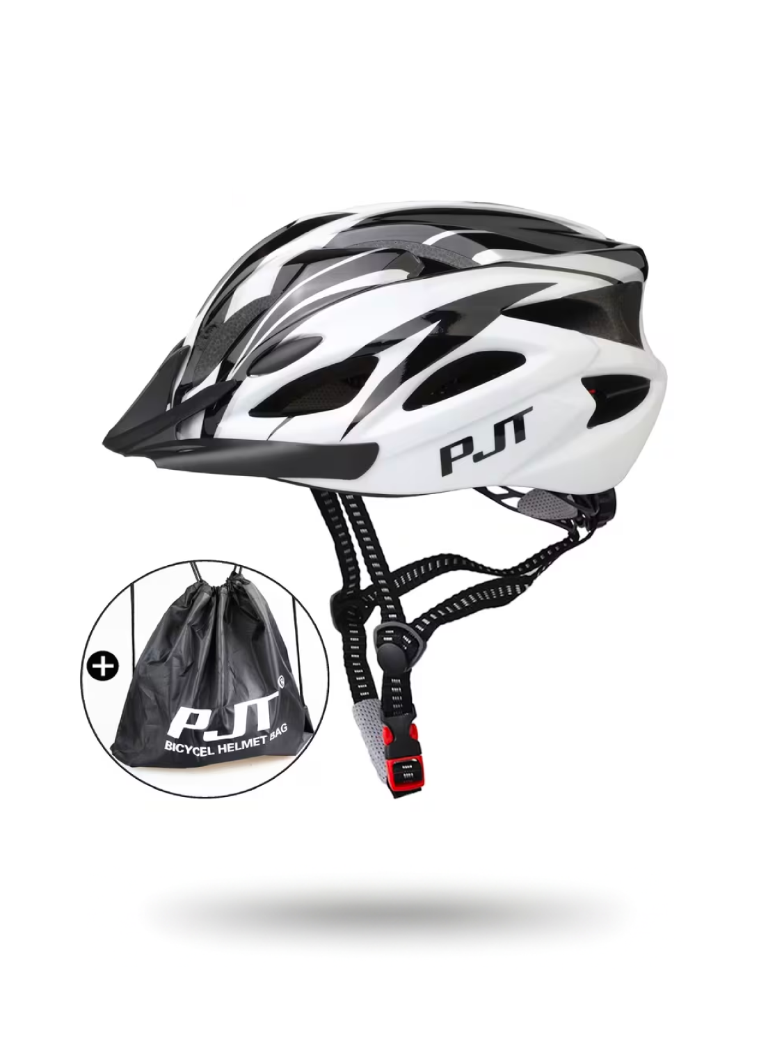 Casco de Ciclismo - Blanco y Negro PJT