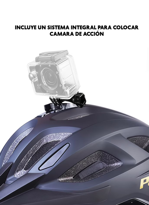 Casco de Ciclismo con Sujetador de camara - Titanio