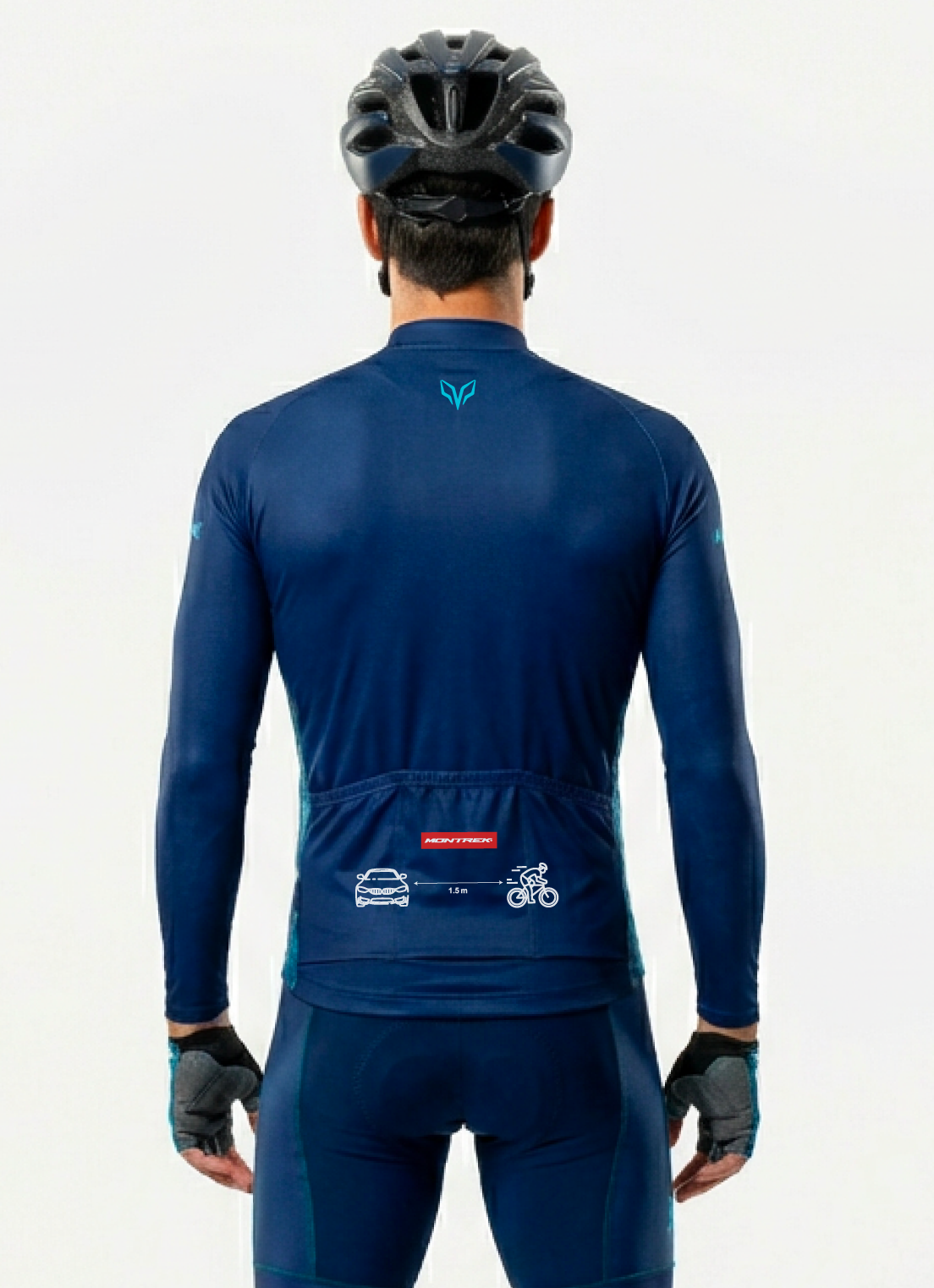 Maillot de Ciclismo para Hombre - Blue Premium Manga Larga - Montrek
